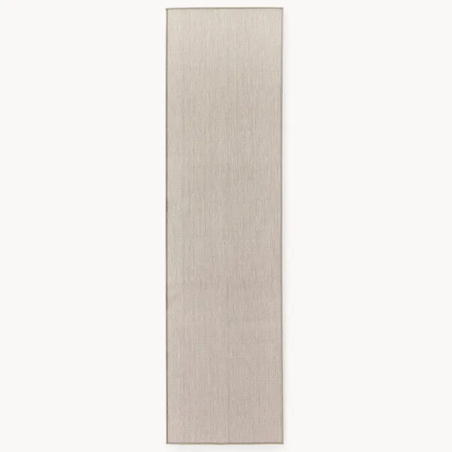 Westwing Collection Outdoor dubbelzijdige in- & outdoor loper Cort met zigzag patroon Beige