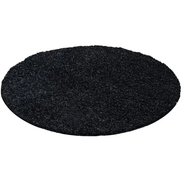 Dutch XXL Rond Hoogpolig Vloerkleed | Tapijt | Shaggy | Life | Uni | Antraciet | 80x80 cm