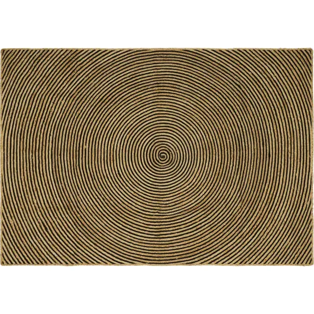 vidaXL Gebied Tapijt Naturel en Zwart 160 x 230 cm Jute
