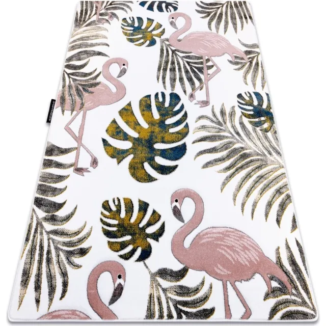 RUGSX Kleden Rugsx Tapijt PETIT GARDEN Flamingo's blad motief monste Beige