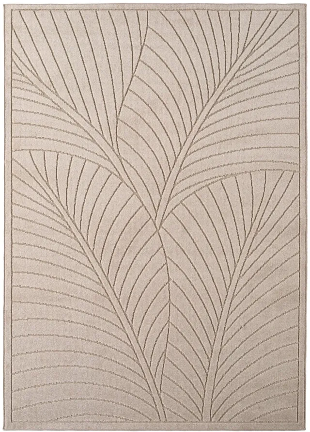 Dutch XXL Buitenkleed | Nova | Palmbladeren | Beige | 200x290 cm | Buitentapijt | Tuintapijt
