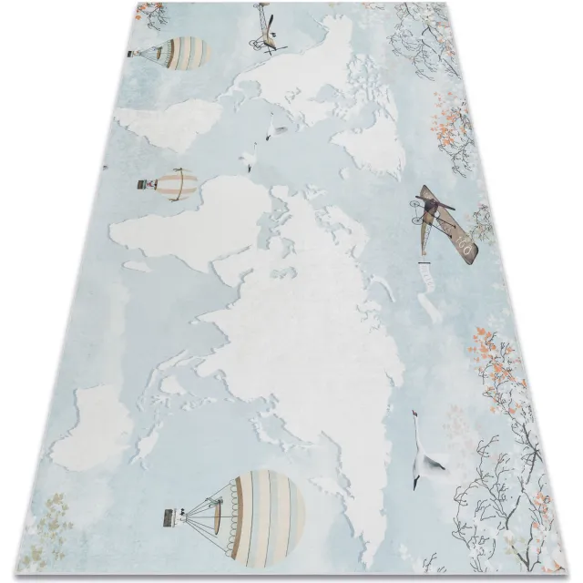RUGSX Kleden Rugsx BAMBINO 1163 tapijt wasbaar Verdenskort, verden vo Blauw