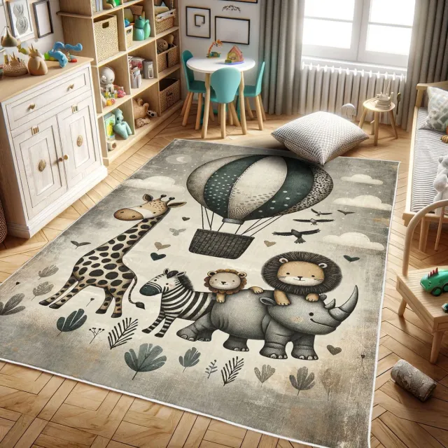 ABAKUHAUS Vloerkleed - Woonkamer Tapijt - modern – dierenmotief – 157 x 229 cm Dusk Dark