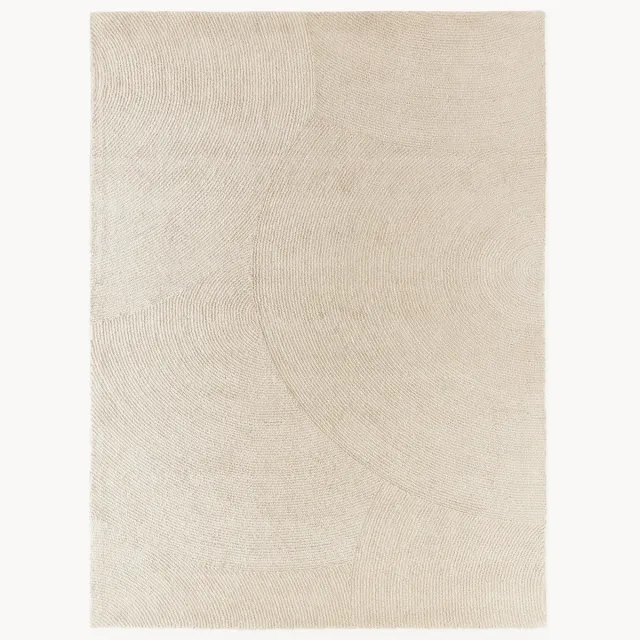 Westwing Collection Handgetuft wollen vloerkleed Eleni Beige
