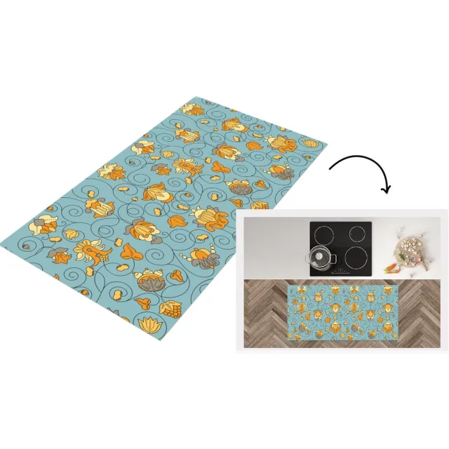 KitchenYeah Keukenloper - Loper keuken - Patronen - Vintage - Bloemen - Keukenloper vinyl Multicolor