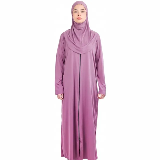 Firaset Dames Eendelige Gebedskleding met Hijab – Lange Abaya Kaftan, Ferace – Made in Turkije pink