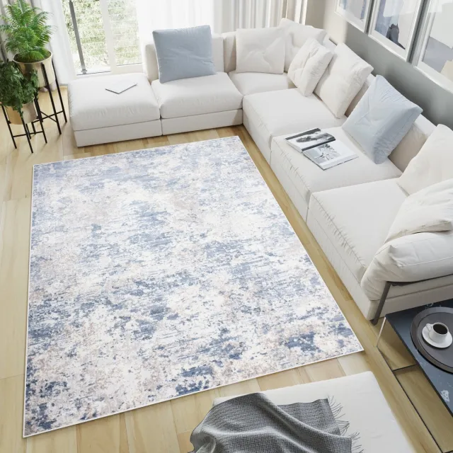 Tapiso Sky Vloerkleed Vintage Woonkamer Slaapkamer Tapijt Maat - 200x300 Lichtblauw