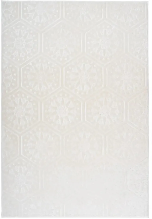 Dutch XXL Marokkaans Vloerkleed | Tapijt | Monroe | Hexagon | Wit | 120x170 cm