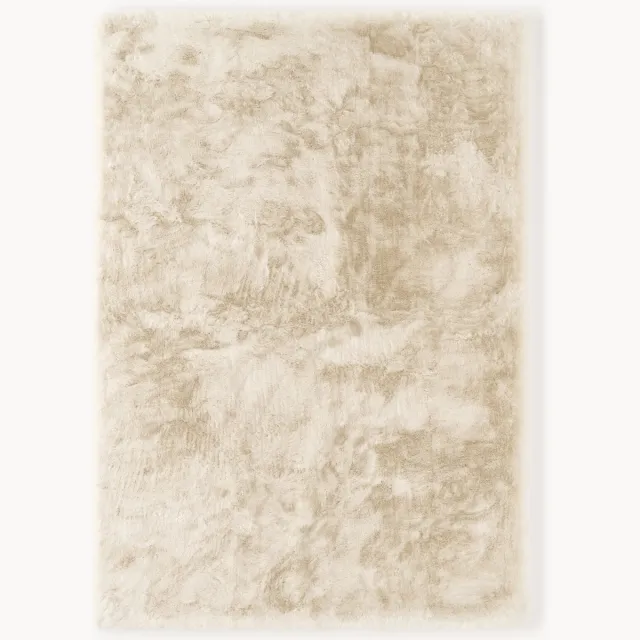 Westwing Collection Vloerkleed Salla van imitatiebont Beige