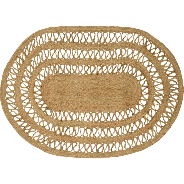 vidaXL Gebied Tapijt Naturel 100 x 152 cm Jute Bruin