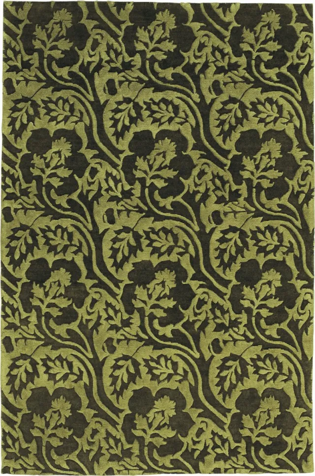 Ligne Pure Fantasize Vloerkleed/tapijt - Groen Bruin