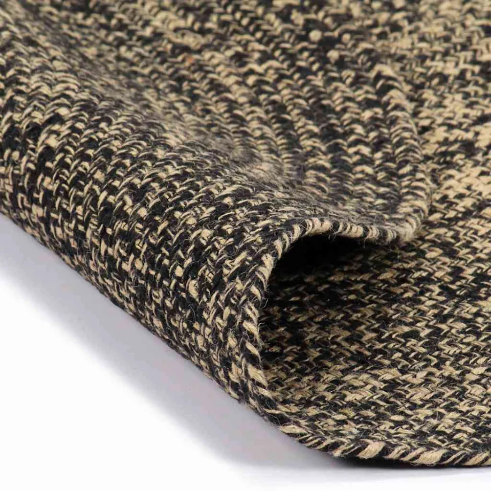 vidaXL Vloerkleed handgemaakt 90 cm jute zwart en naturel, foto 2