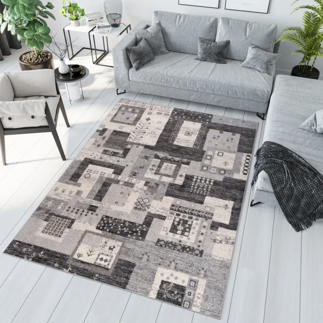 Tapiso Sari Vloerkleed Tapijt Laagpolig Modern Grijs Maat- 80x150 Grijs 2
