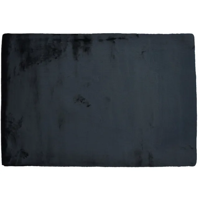 Vente-unique Hoogpolig shaggy vloerkleed met bonteffect - 160 x 230 cm - Zwart - BUNNY