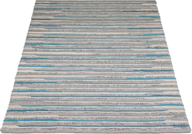 Veer Carpets Vloerkleed Homeland Blue - Laagpolig Wol Vloerkleed Beige