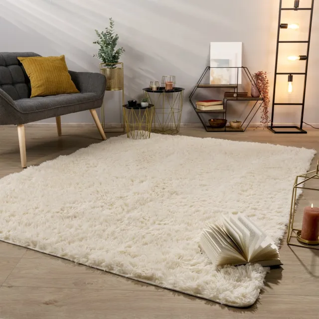 TT Home Tapijt Woonkamer Diepe Pool Lange Pool Zacht Modern Monochroom Design 60 x 100 cm Rechthoek 60 x 100 cm Rechthoek wit