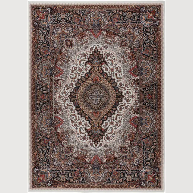 Padiro elegant laagpolig vloerkleed 120 x 170 cm - terracotta - vintage patroon - voor vloerverwarming - van polyester oranje