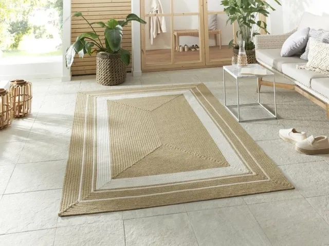 flycarpets Binnen & Buitenkleed vloerkleed - Trenzado - Beige / Creme