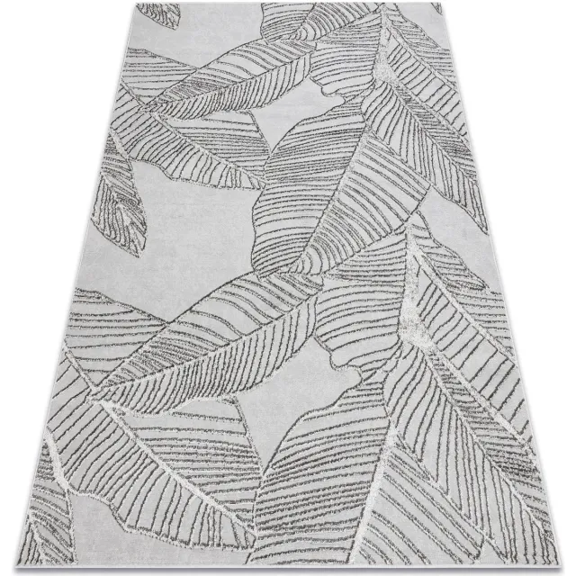 RUGSX Kleden Rugsx Tapijt LIRA E1482 Bladeren, structureel, modern, g 140x190 cm Grijs