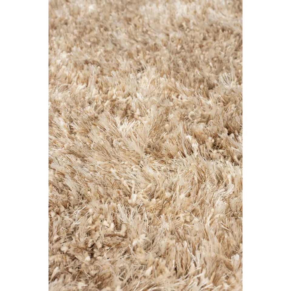 Dutchbone Hairy rond vloerkleed beige, foto 4