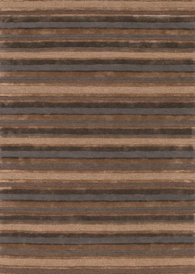 Ligne Pure Reflect – Vloerkleed – Tapijt – handgeknoopt – wol – eco – modern – Multi Bruin - 60x120