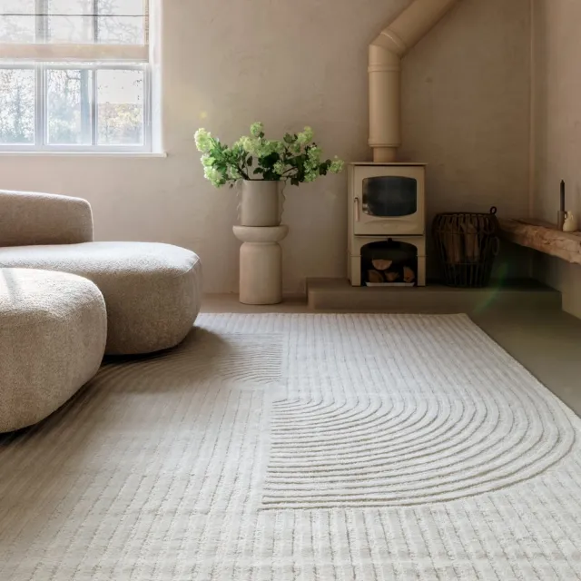 Nordic Weavers Japandi vloerkleed - Balans ivoor 120x170