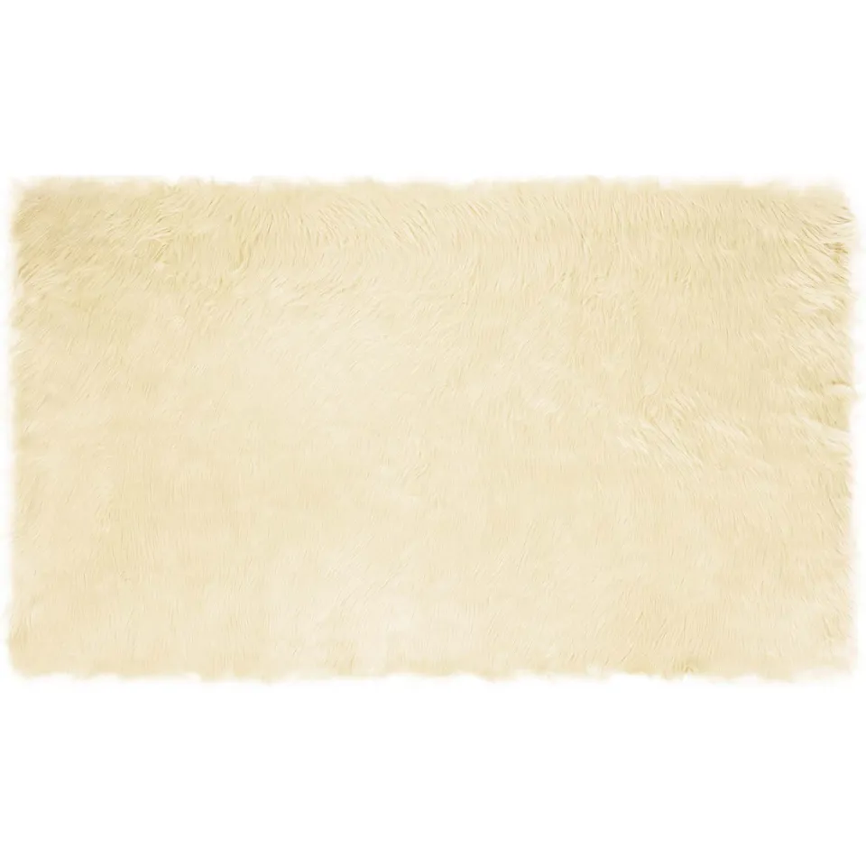 vidaXL Tapijt van imitatie TAFALLA Crèmekleurig 100 x 200 cm Polyester