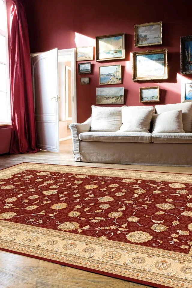 OSTA Nobility – Vloerkleed – Tapijt – geweven – wol – decolan – duurzaam - modern - klassiek - Rood/Beige