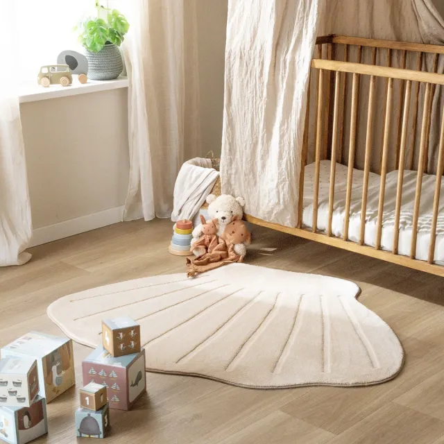 Little Olly Wasbaar kindervloerkleed - Coco Schelp Beige - 120x150cm