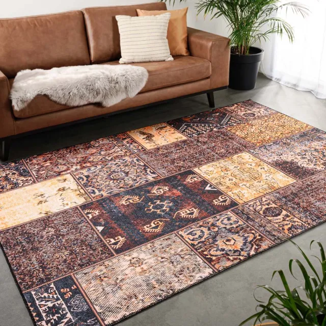 Heritaged Patchwork vloerkleed - Fade No.1 goud/bruin 230x330