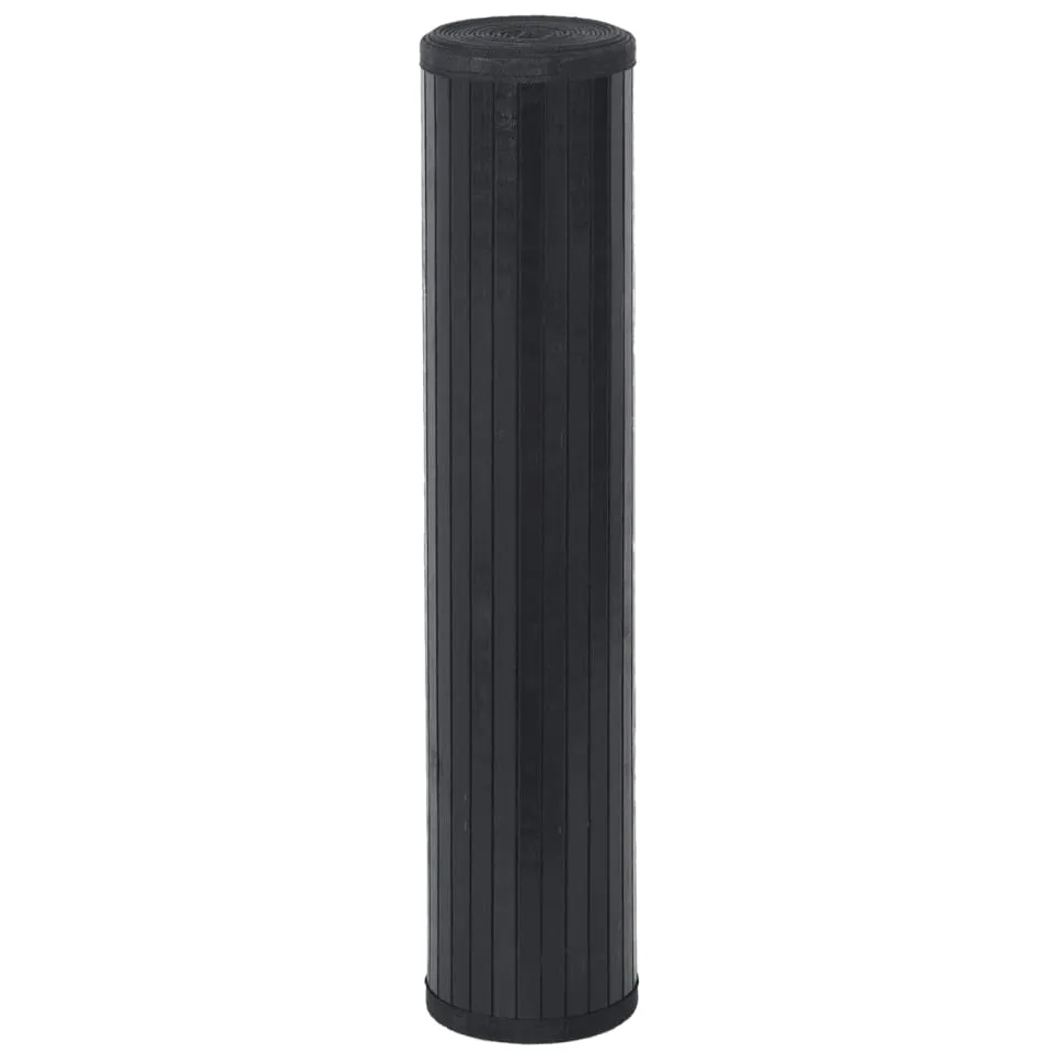 vidaXL Vloerkleed rechthoekig 100x300 cm bamboe zwart
