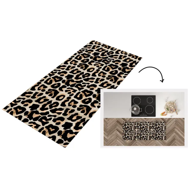 KitchenYeah Keukenloper - Loper keuken - Panterprint - Patronen - Luxe - 120x50 cm - Keukenloper vinyl Multicolor