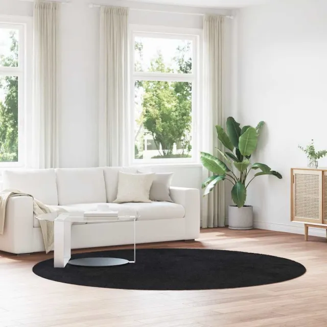 vidaXL Hoogpolig vloerkleed NAVARRA 240x240 cm polyester zwart, foto 2
