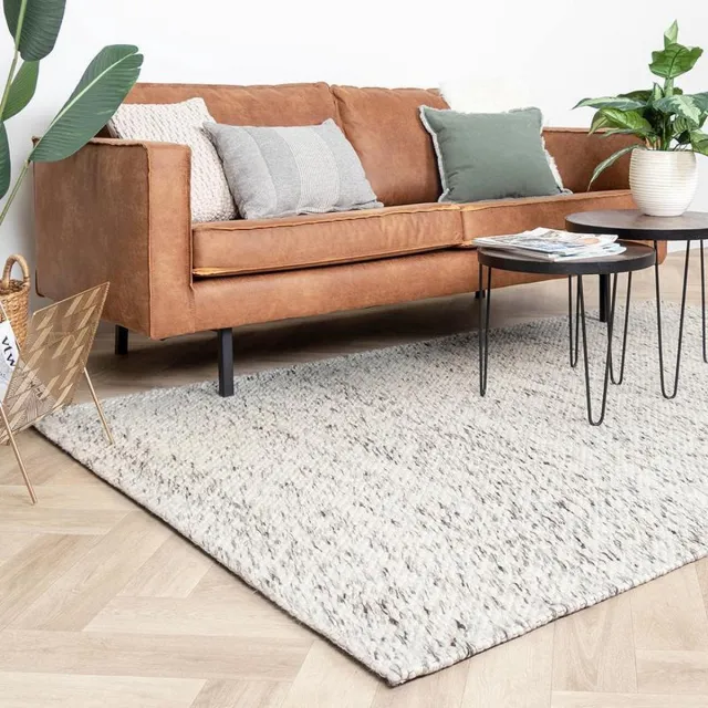 Studio Clarice Wollen vloerkleed - Melange Creme Gemeleerd | Stevig - 200x290cm Crème