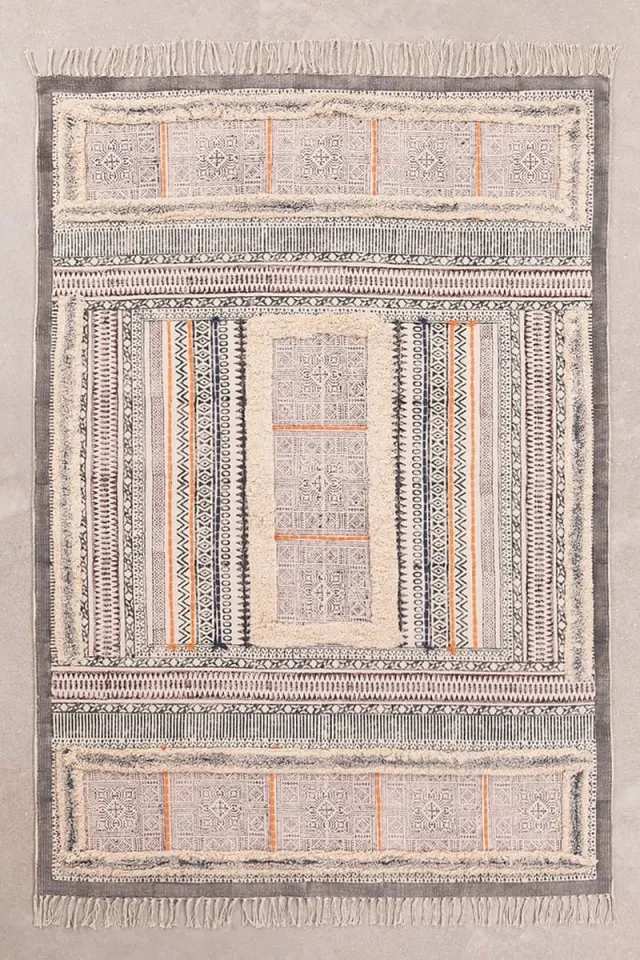 MAZAZU MIRA Home - Vloerkleed - Tapijt - Kleed - Vintage - Ibiza - Katoen - 183x125cm ethnic