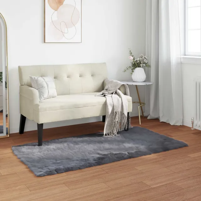 vidaXL Tapijt van imitatie TAFALLA Antracietkleurig 60 x 110 cm, foto 2
