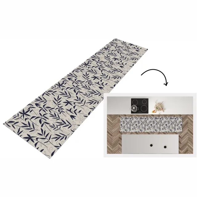 KitchenYeah Keukenloper 200x50 cm - Keukenmat vinyl Planten - Japan - Patronen - Keukenmatten loper - Keuken vloerkleed tapijt
