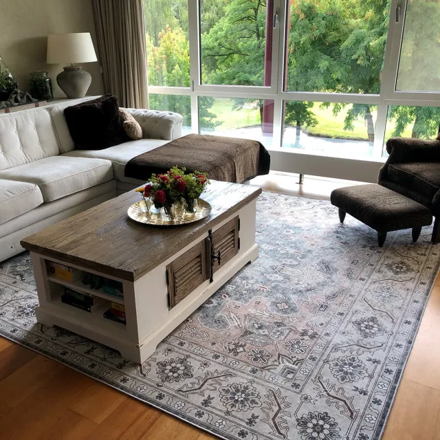 Lavandoux Vloerkleed - Isfahan - Grijs en Beige - 120 x 180 cm Multi
