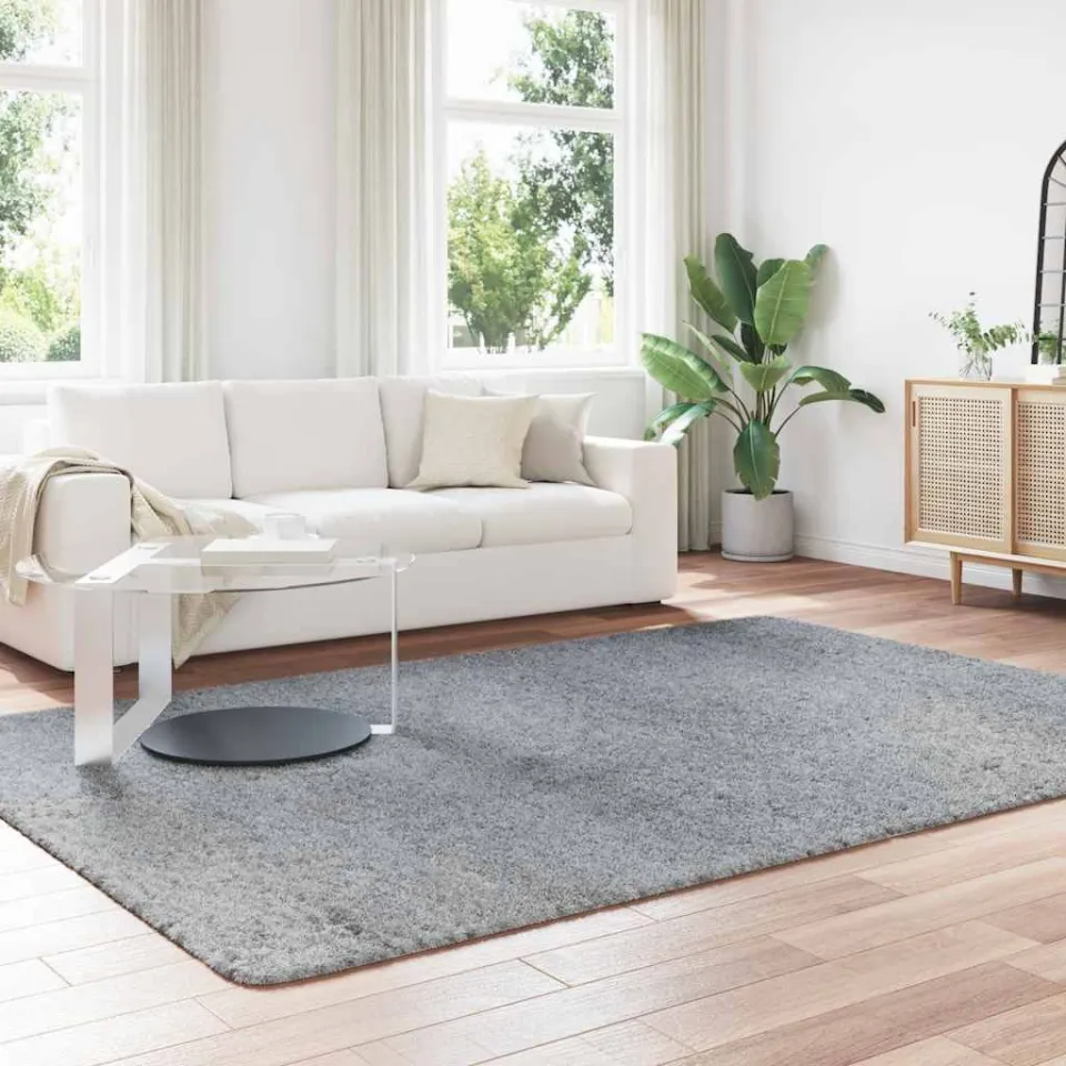 vidaXL Hoogpolig vloerkleed NAVARRA 200x290 cm polyester lichtgrijs grijs, foto 3