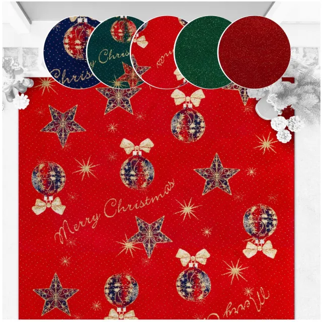 ANRO Merry Christmas Kerstloper Rood - Glitter - Antislip