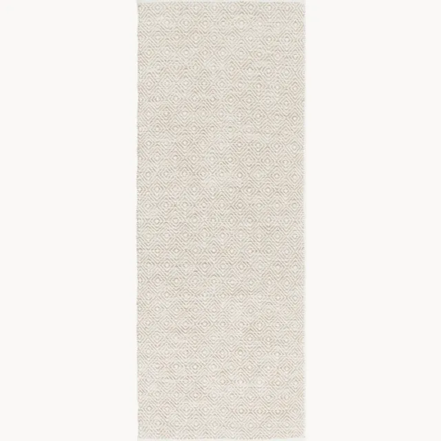 Westwing Collection Handgeweven in- & outdoor loper Rika met vintage ruitjesmotief Beige