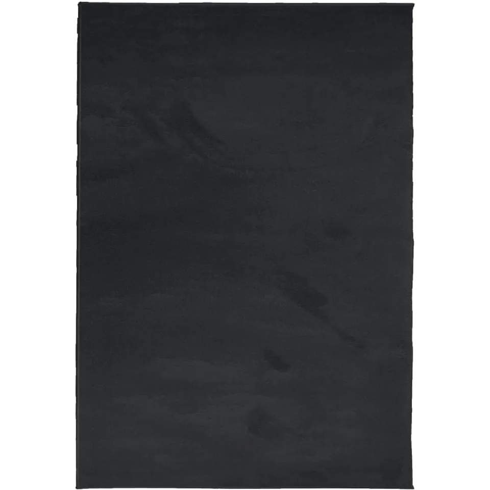 vidaXL Vloerkleed OVIEDO laagpolig 140x200 cm zwart, foto 3