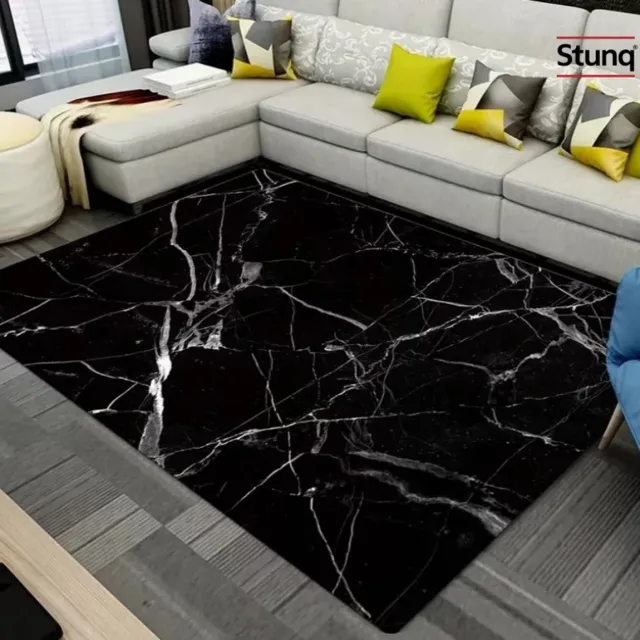 Stunq Antislip Vloerkleed Zwart Marmer