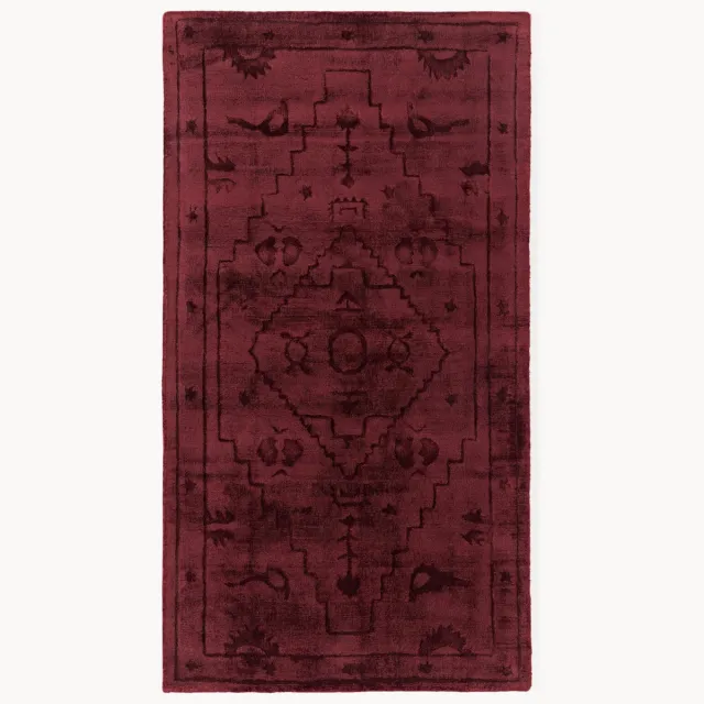 Westwing Collection Handgeweven viscose vloerkleed Shaila Wijnrood