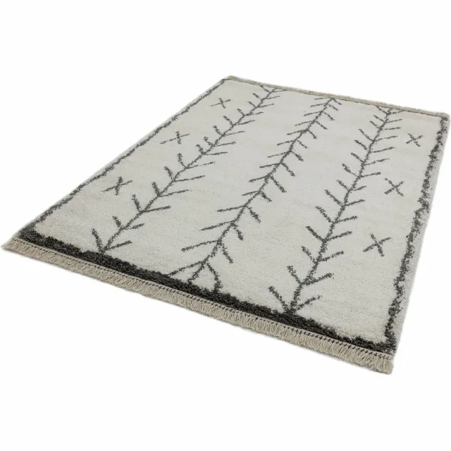 Eazy Living Easy Living - Rocco-cream-Arrow Vloerkleed - Rechthoek - Berber,Shaggy Tapijt - Modern - Beige, Grijs