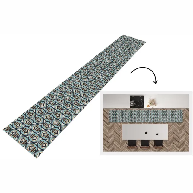KitchenYeah Keukenloper 300x50 cm - Keukenmat vinyl Retro - Bloem - Patronen - Keukenmatten loper - Keuken vloerkleed tapijt