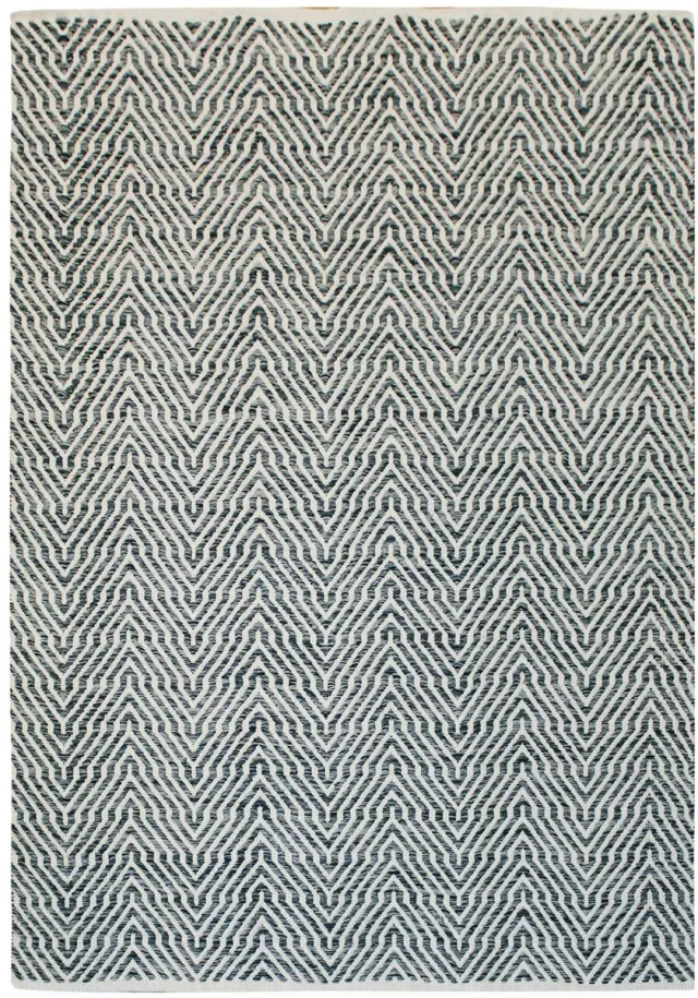 Padiro platgeweven designvloerkleed 120 x 170 cm - lichtbeige - modern chevron- en zigzagpatroon - voor vloerverwarming - van katoen, polyester, viscose en modacryl