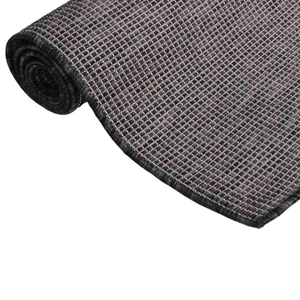 vidaXL Buitenkleed platgeweven 80x150 cm grijs, foto 3