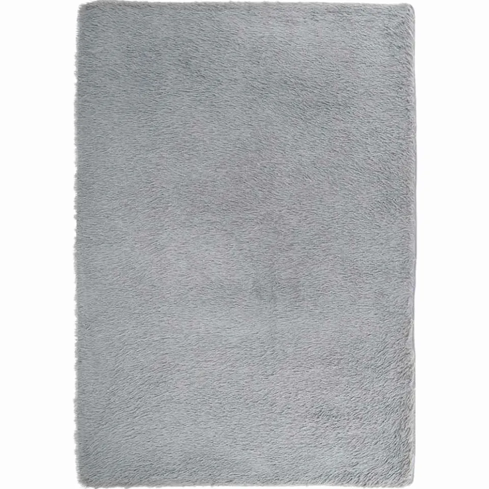 vidaXL Hoogpolig vloerkleed NAVARRA 160x230 cm polyester lichtgrijs grijs