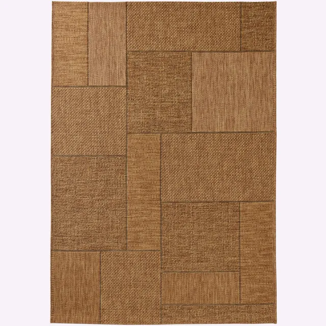vloerkleed grafisch patroon bruin